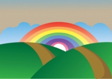 简单的彩虹风景