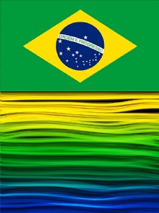 国足巴西国旗背景