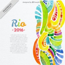 水彩抽象背景的里约奥运会2016矢量图