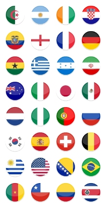 世界国旗世界杯参赛国国旗图标