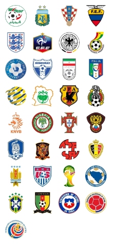 世界国旗世界杯32个国家旗帜图标