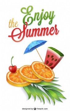 橙汁海报西瓜和桔子汁水果海报