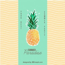 放假带菠萝的夏日海报