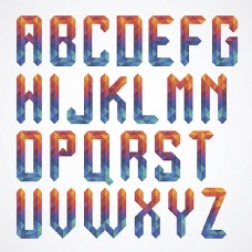 字体设计彩色立体字母设计