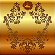 欧式花纹背景金色花纹雕刻素材