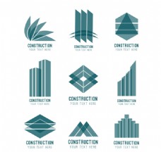 标志建筑9款抽象建筑标志矢量素材