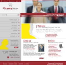 企业类web界面设计英文模板图片
