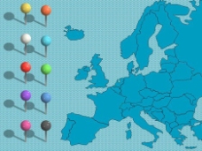 英国和欧洲的PowerPoint的地图