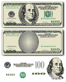 金币100美元钞票