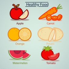 6款健康食物矢量素材图片