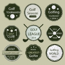 高尔夫运动标签矢量素材