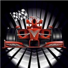 红跑车F1赛车四驱车设计矢量素材11
