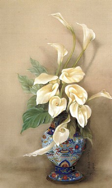 图片素材花瓶里的马蹄莲装饰画画芯