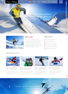 户外运动滑雪运动户外网站模板图片