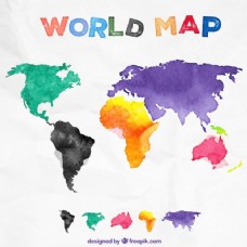 水彩的世界地图