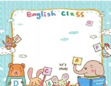 英语学习动物漫画矢量EPS01