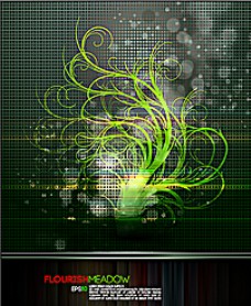 绿色树枝梦幻背景图片