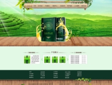 网页模板绿色网站简洁茶油油茶图片