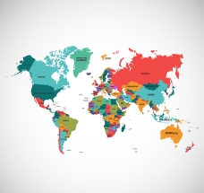@世界精美彩色世界地图