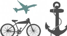 飞机 船锚 自行车图片