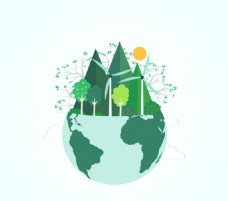 绿色能源地球剪贴画矢量素材