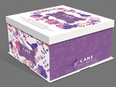 紫色花纹蛋糕盒