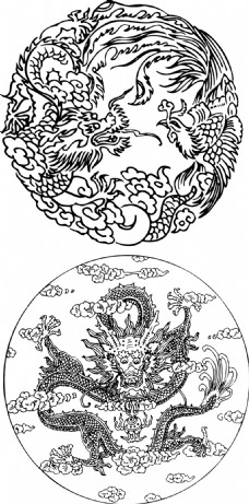 中国风古典龙纹 矢量素材46