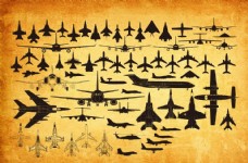 各种战斗机和飞机PS形状