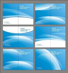 企业画册动感蓝色画册封面封底设计矢量素材