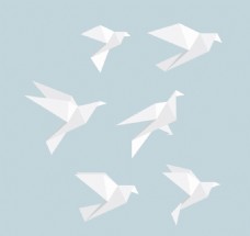 折纸白鸽矢量图片 AI