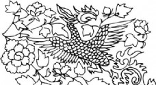 凤凰凤纹图案鸟类装饰图案矢量素材CDR格式0098