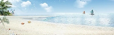 淘宝海报沙滩背景