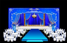 婚礼舞台婚礼蓝色舞台图片