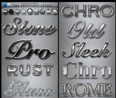 超美的银色金属字字体样式