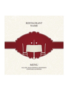 欧式花纹背景西餐厅菜单封面模板