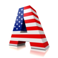 美国国旗图案字母A