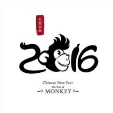 猴头与香蕉2016艺术字