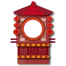 中式红色婚庆花轿