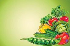 豌豆蔬菜插画背景