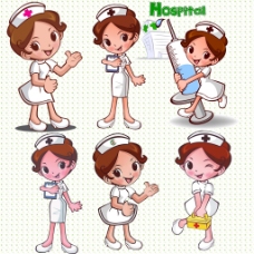 PPT模版卡通护士图片
