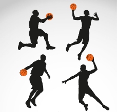 篮球运动打篮球的运动员剪影