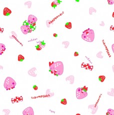 花草儿童服饰卡通草莓印花布料循环图图片