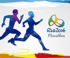 奥运会跑步水彩