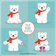 圣诞节可爱的圣诞北极熊收藏