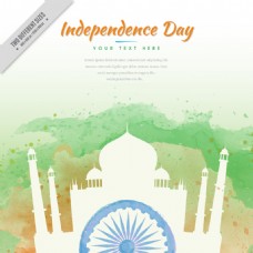 印度独立日水彩背景