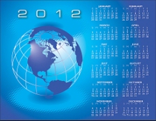 辰龙蓝色地球日历模板