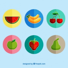 平板设计中的水果标签