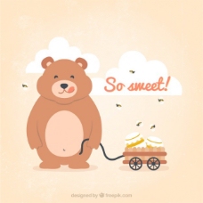 泰迪熊和蜂蜜罐