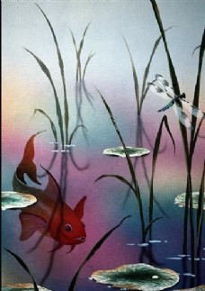 鱼 动物 丙烯画 装饰画_0027