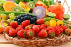 蔬菜水果篮子上的水果蔬菜